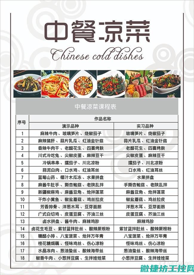 中餐菜谱表 (中餐菜单模板)